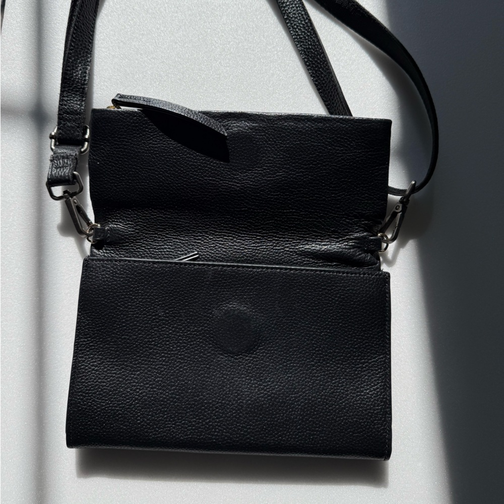 Nordstrom Eleanor Black Leather Crossbody Bag - Picture 2 of 10